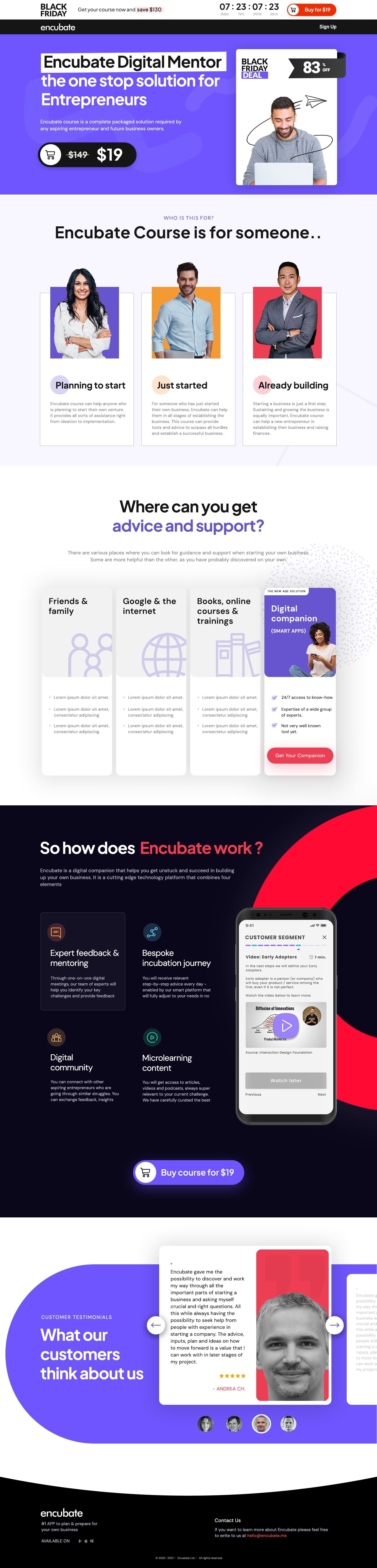 encubate campaign page