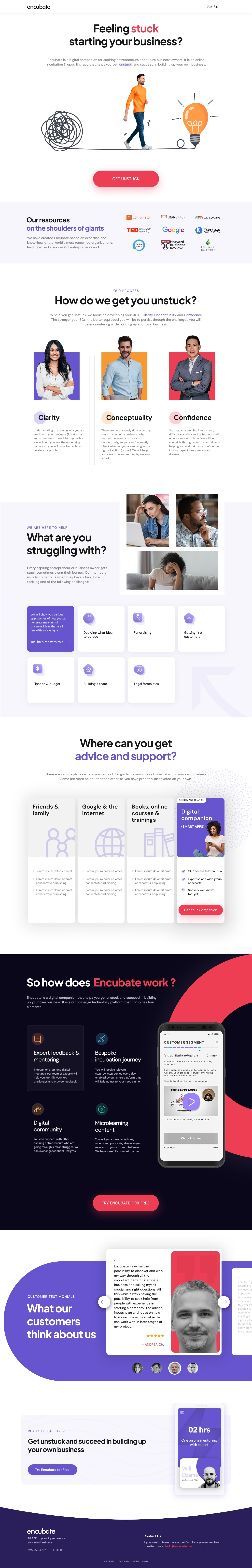 encubate campaign page